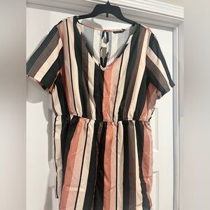 SHEIN Curve striped short jumpsuit